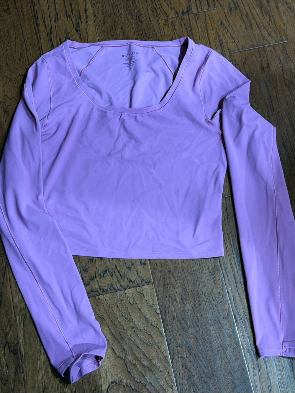 Athleta Pastel purple Long-Sleeve Scoop Crop Top